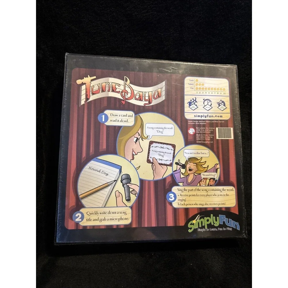 Vintage 2004 Tune Baya Board Game Simply Fun Music Party Family Game NEW Sealed